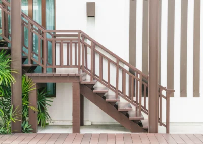 custom wood and metal guardrails added to holly springs home